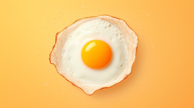 Top view of fried egg on pastel background illustration