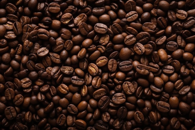 Top view full of coffee beans Background Generative AI