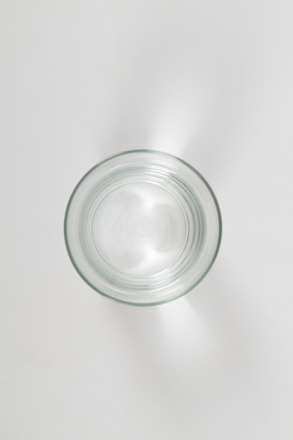 Photo top view of glass of water