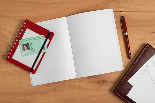 top view over green card application