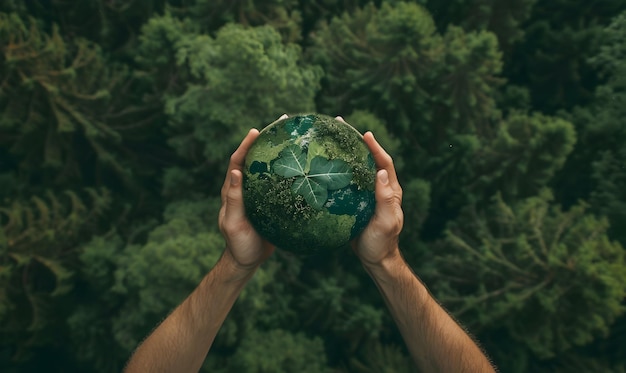 top view green forest with earth Green planet