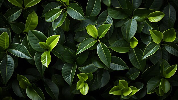 Top view green rubber plant nature landscape