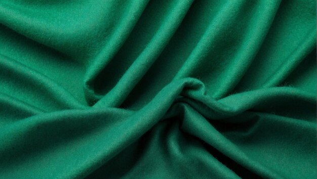 Photo top view green woolen cloth