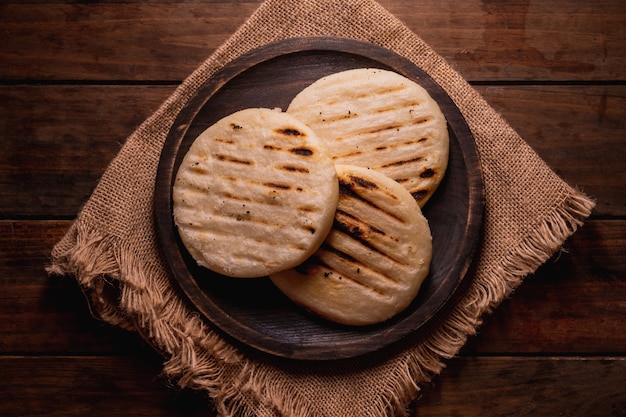 Top view of a group of traditional Latin American arepas
Arepas are a typical food in South America