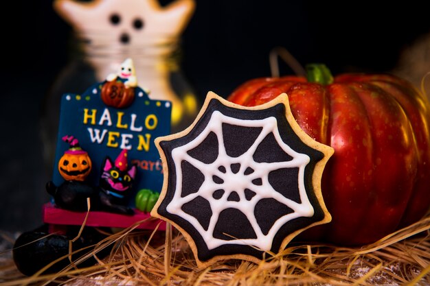 top view Halloween cookies