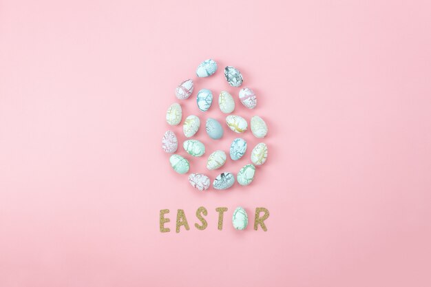 Top view Happy Easter background