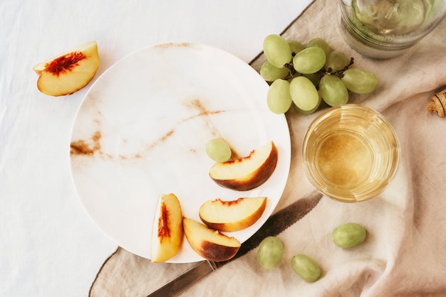 Top view of healthy refreshing brunch 