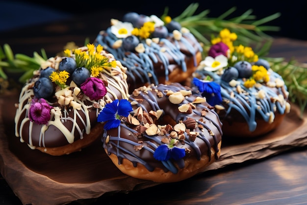 Top view heerlijke donuts arrangement