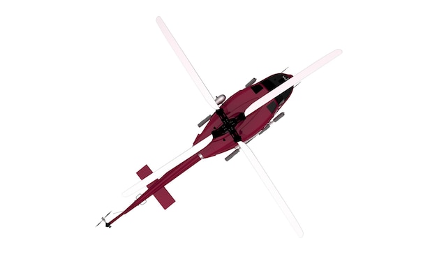 Photo top view helicopter isolated