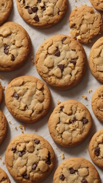 Top view homemade cookies with copy space