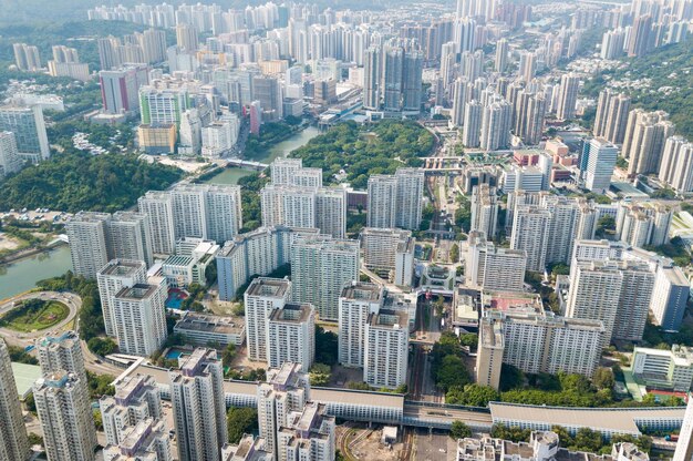 Photo top view of hong kong