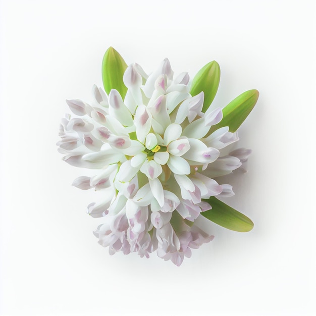 Top view a Hyacinth flower isolated on a white background suitable for use on Valentine's Day cards