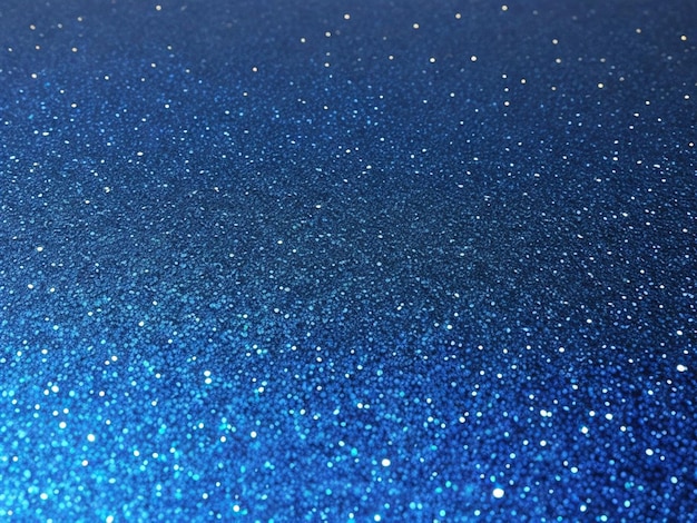 top view hyper realistic flat glowing blue glitter background