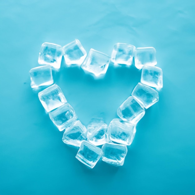 Top view of the ice cube made a circle in the center back ground