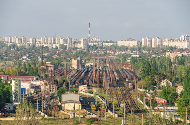 Вид сверху промышленной зоны Одессы, Украина