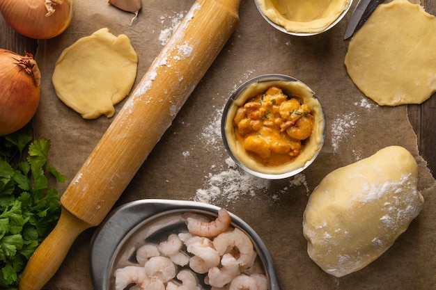 Foto vista dall'alto ingredienti per il cibo brasiliano