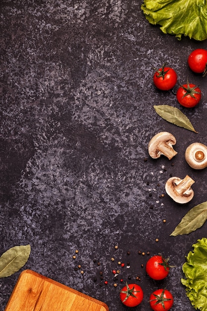 Foto vista dall'alto sugli ingredienti per cucinare