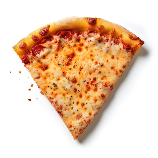 Top view of Italian mozzarella pizza isolated on empty background