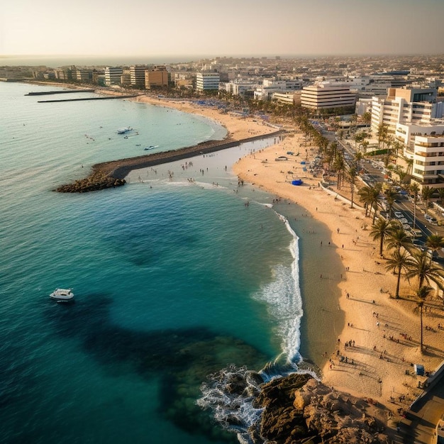 top view jeddah city beach saudi arabia red sea corniche view waterfront