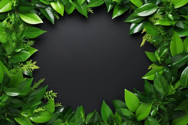 Top view leaf background with copyspace