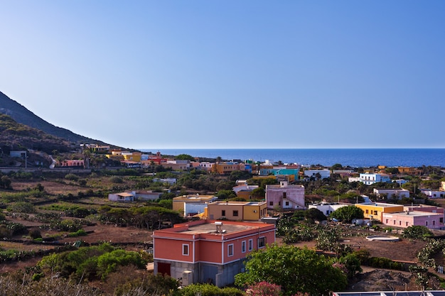 Top view of Linosa, Pelagie islands in Sicily. italy