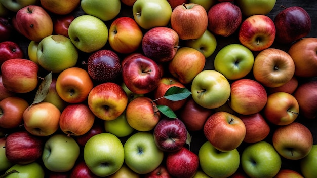 top view of lots of apples