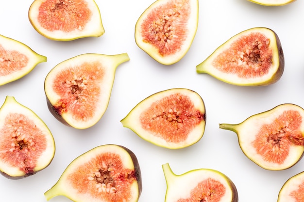 Top view of lots of fig fruits