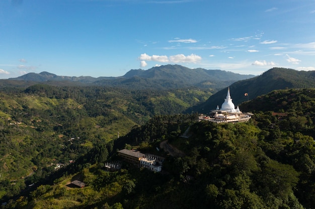 Top view of mahamevnawa buddhist monastery bandarawela sri lanka