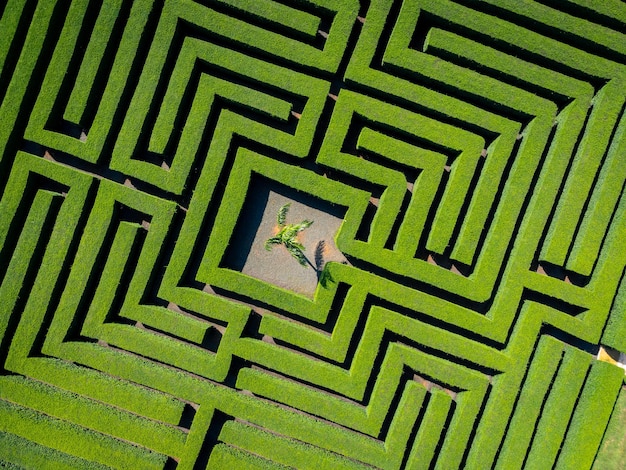 Photo top view of a maze at cave of wonders on a sunny day