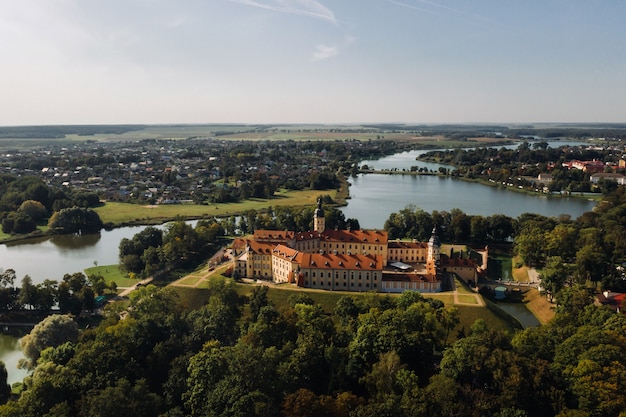 Top view of the Medieval Castle in Nesvizh, Minsk region