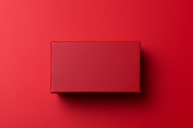 Photo top view minimalistic of an isolated crimson charm symphony presents box copyspace next to the crims