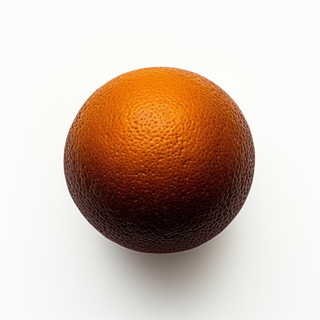 Photo top view minimalistic of an isolated dark chocolate orange truffle