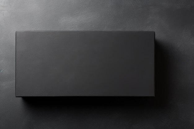 Photo top view minimalistic of an isolated ebony elegance presents box copyspace next to the edge backgrou