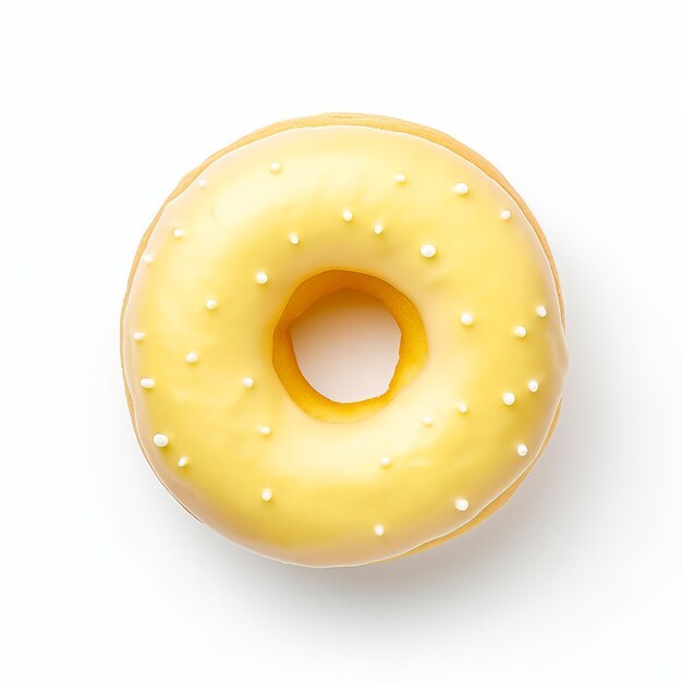 Photo top view minimalistic of an isolated jellyfilled doughnut