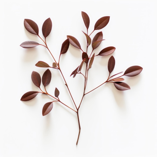 Photo top view minimalistic of an isolated mahogany tree branches