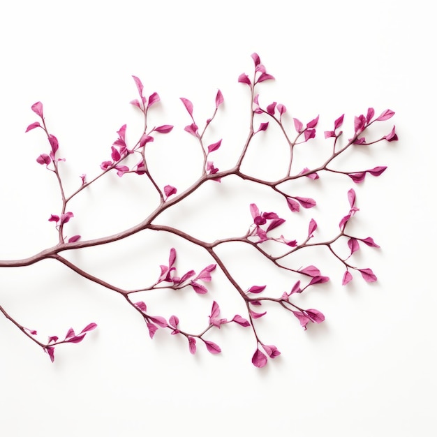 Top view minimalistic of an isolated Redbud Tree branches