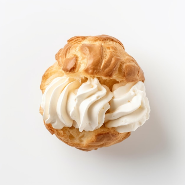 Photo top view minimalistic of stacked cream puff