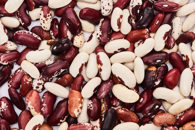 Top view of mix of organic beans