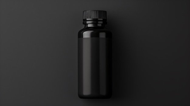 Top View Mockup Bottle for Pills and Vitamins on Bla