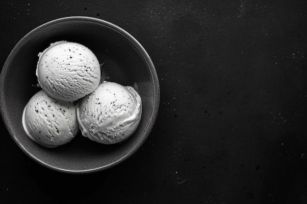 Photo top view monochrome ice cream