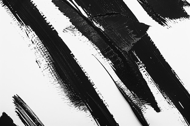 Photo top view of monochrome paint brush strokes on surface