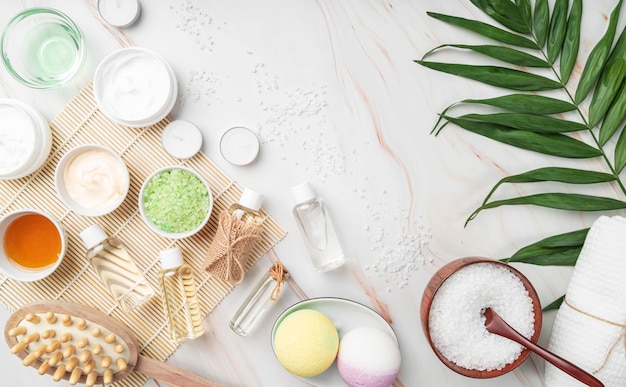 top view natural cosmetic products