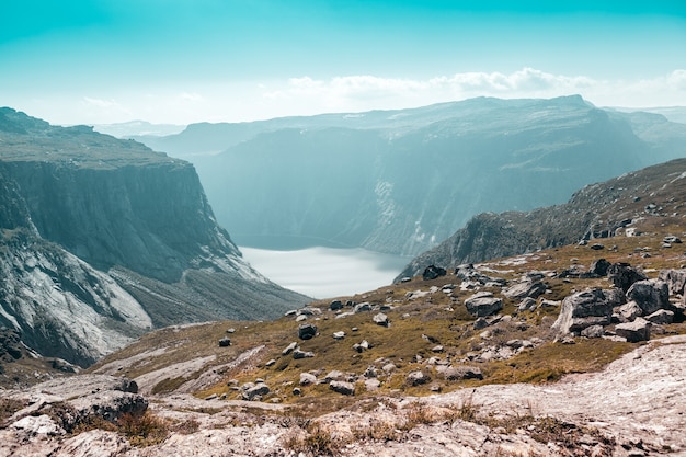 Top view of the Norwegian fjord