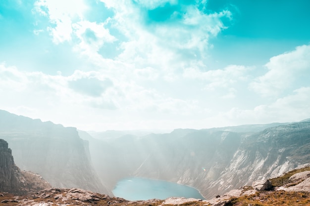 Top view of the Norwegian fjord