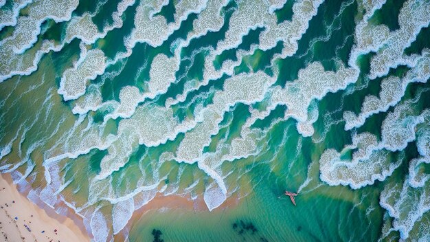 Top view of ocean waves