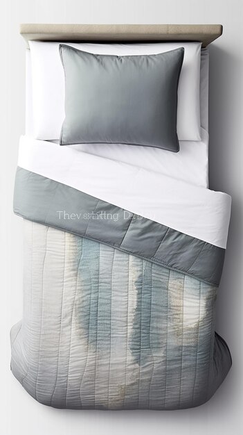 Фото Вид сверху кровати с одеялом