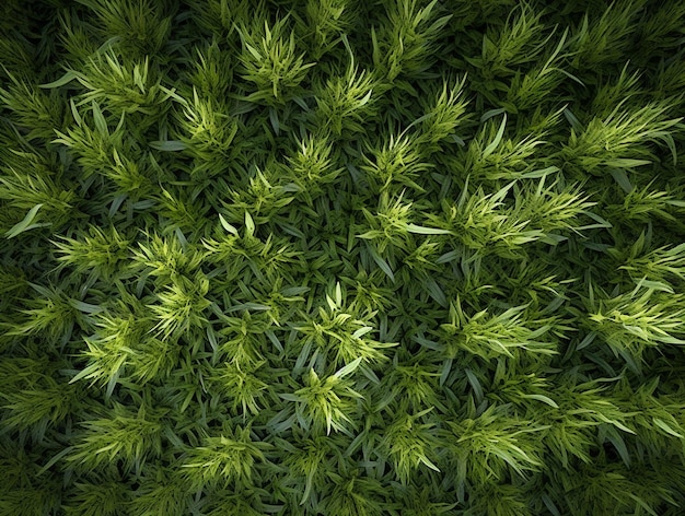 Фото Вид сверху на текстуру зеленой травы