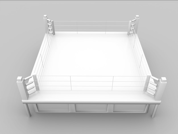 Photo top view ofwhite boxing ring isolate object.3d rendering.