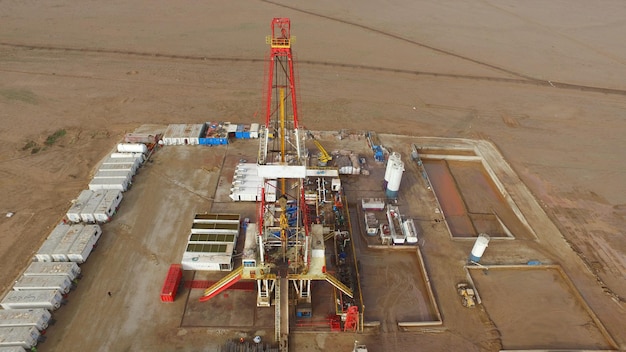 Photo top view of the oil site