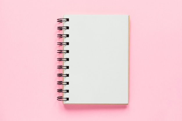 Top view of open empty notebook